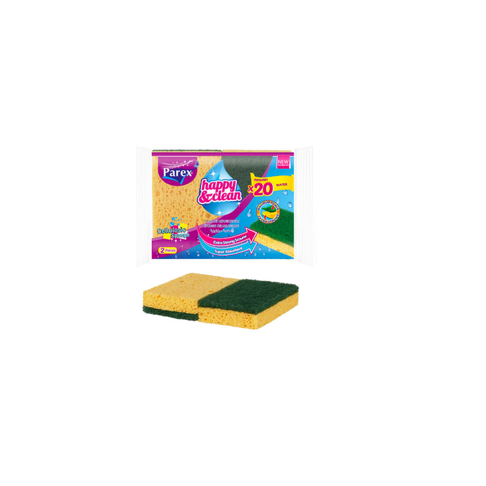 PAREX Happy & Clean Cellulose Sponge 2PCS Set