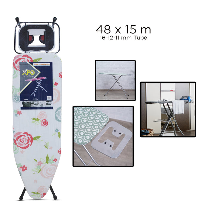 XPO 48x15M Ironing Board with Steam Iron Rest, Heat Resistant,  Adjustable Height and Lock System ( Assorted Colors )