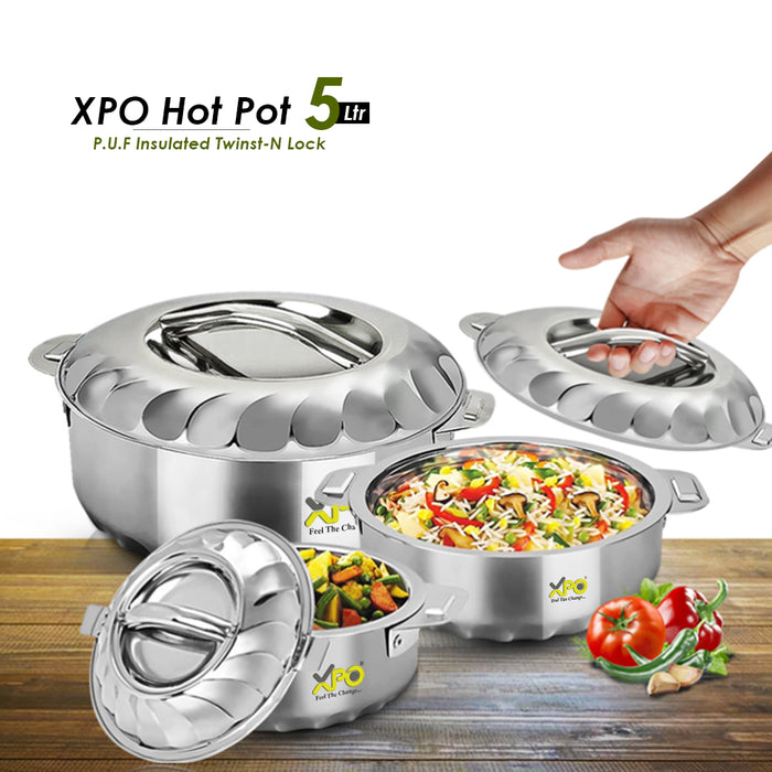 XPO Casserole Hotpot Stainless Steel | Twist Lock | Dishwasher Safe