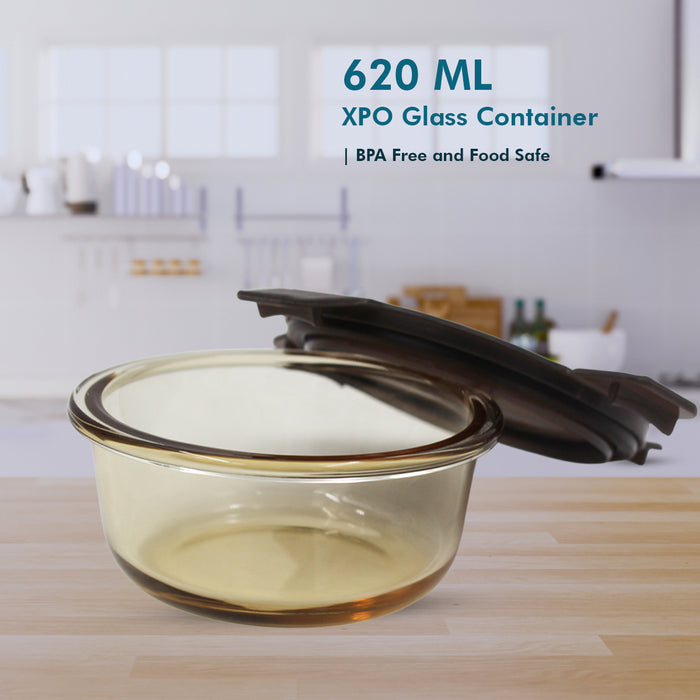 XPO GLASS CONTAINER ROUND 620ML | BPA Free | Food Safe
