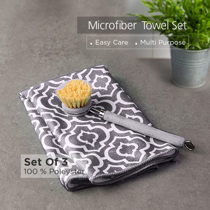 XPO Micro Fiber Kitchen Towel 3 Pcs Set l Multipurpose Microfiber Towel