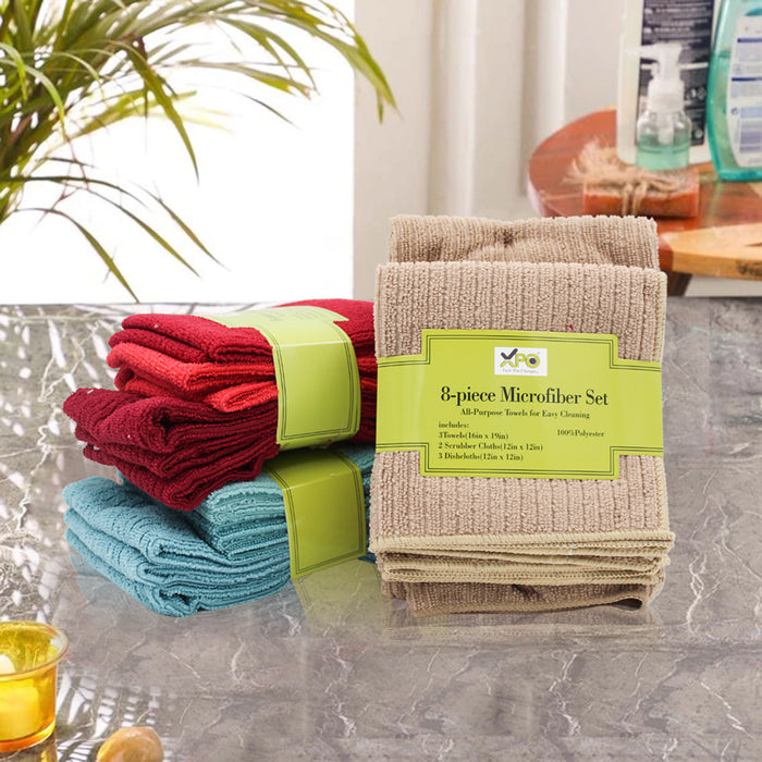 Kitchen Towel 8 pcs Set l Multipurpose Microfiber Towel