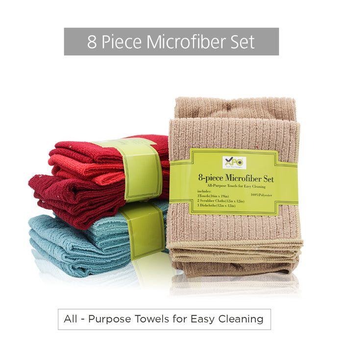 Kitchen Towel 8 pcs Set l Multipurpose Microfiber Towel